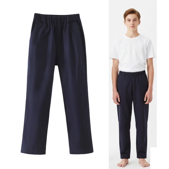 School Uniform Pants for Boys Dress Pants High Stretchy Pants with Pockets Navy Girls Uniform Pants Back To School Slim Fit Outfits Size 13-14 Years
