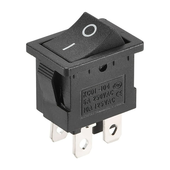 Mini Boat Rocker Switch Black Toggle Switch for Boat Car Marine 4pins ON/OFF AC 250V/6A 125V/10A,1pcs