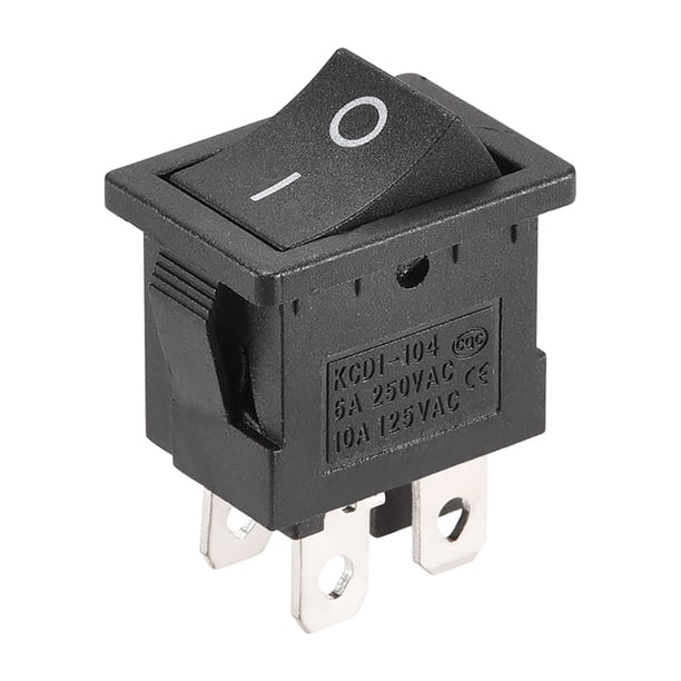 Interruptor de palanca mini para barco, interruptor de palanca negro para barco, coche, marino, 4 pines ON/OFF AC 250V/6A 125V/10A, 1 pieza