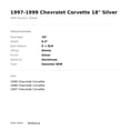 thumbnail image 2 of 1997-1999 Chevrolet Corvette 18" Silver OEM Factory Wheel Rim 9592414, 2 of 2