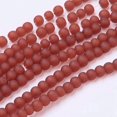 thumbnail image 2 of Baking Painted Transparent Glass Bead Strands Frosted Round Tomato 4mm Hole: 1.1~1.6mm about 200pcs/strand 31.4 inch, 2 of 3