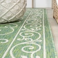 thumbnail image 6 of JONATHAN Y SANTA MONICA 5' Square Area Rug, Charleston Vintage Filigree Textured Weave - Green/Ivory, SMB106K-5SQ, 6 of 8