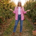 thumbnail image 7 of Plaid Flannel Shirts for Women Long Sleeve Button Down Shirt, M, 7 of 7