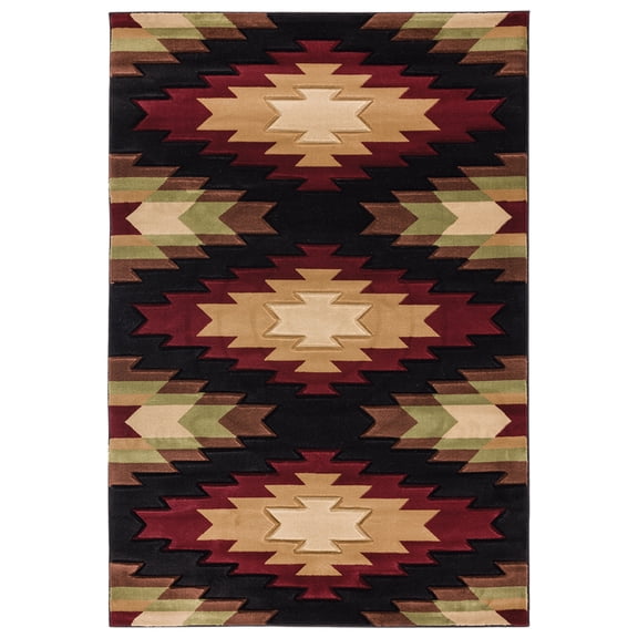 Designer Home Woodlands Area Rug 2055 41175 Multi Angled Jagged 5' 3" x 7' 6" Rectangle