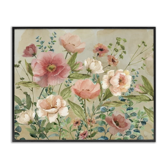 Stupell Industries French Country Floral Surprise Garden Black Framed Giclee Art, 14 x 11, by Nan
