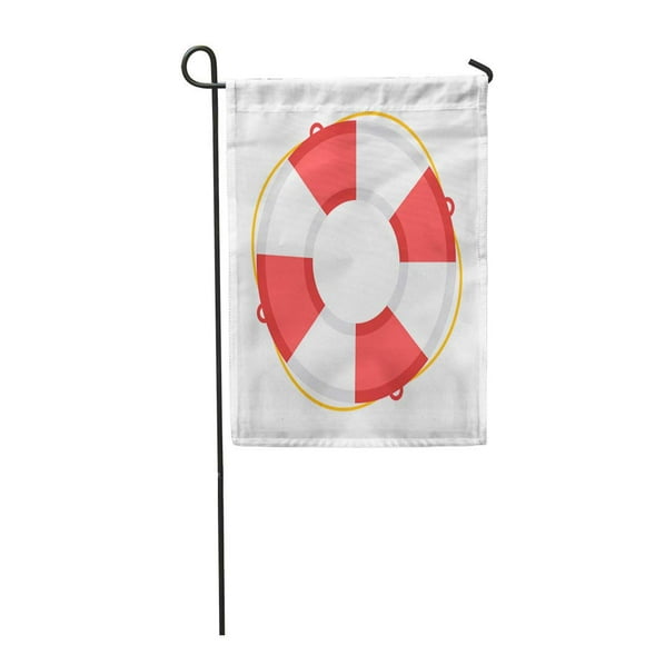 POGLIP Red Preserver Life Buoy Assistance Beach Belt Circle Emergency Garden Flag Decorative Flag House Banner 28x40 inch