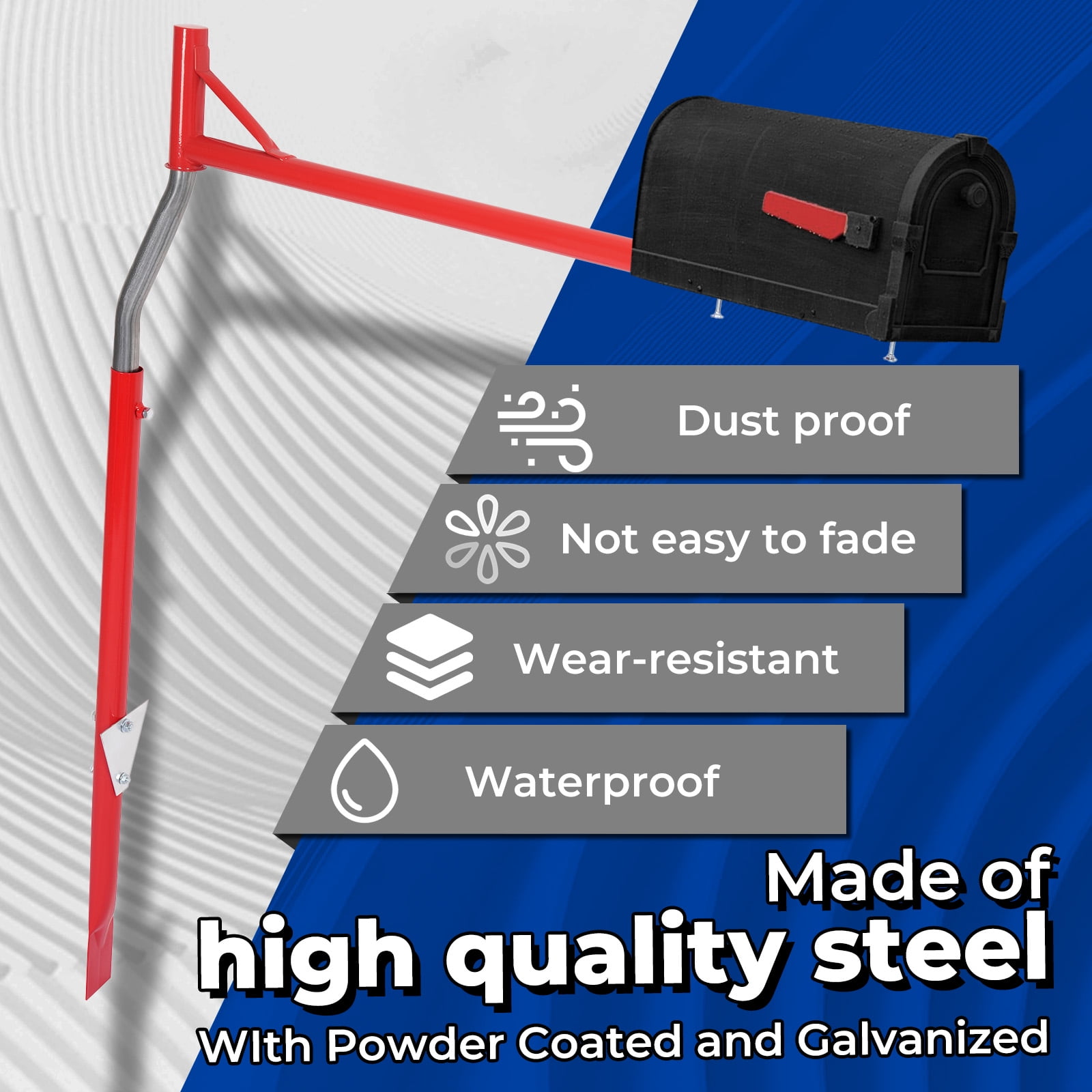 Kojem Mailbox Support Ideal for All Locations, Both Rural and Residential Galvanized Steel Mailbox Post