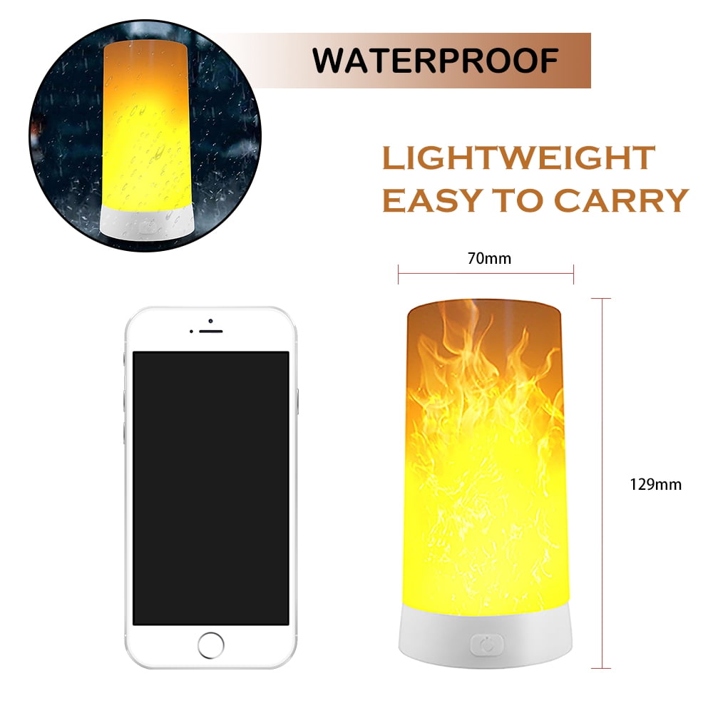 Flame Effect Flickering Flame LED Lamp with 3 Modes, Pack of 2