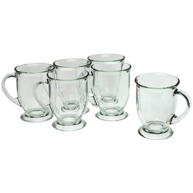 Anchor Hocking 16-oz Café Glass Coffee Mugs, Clear, Set of 6