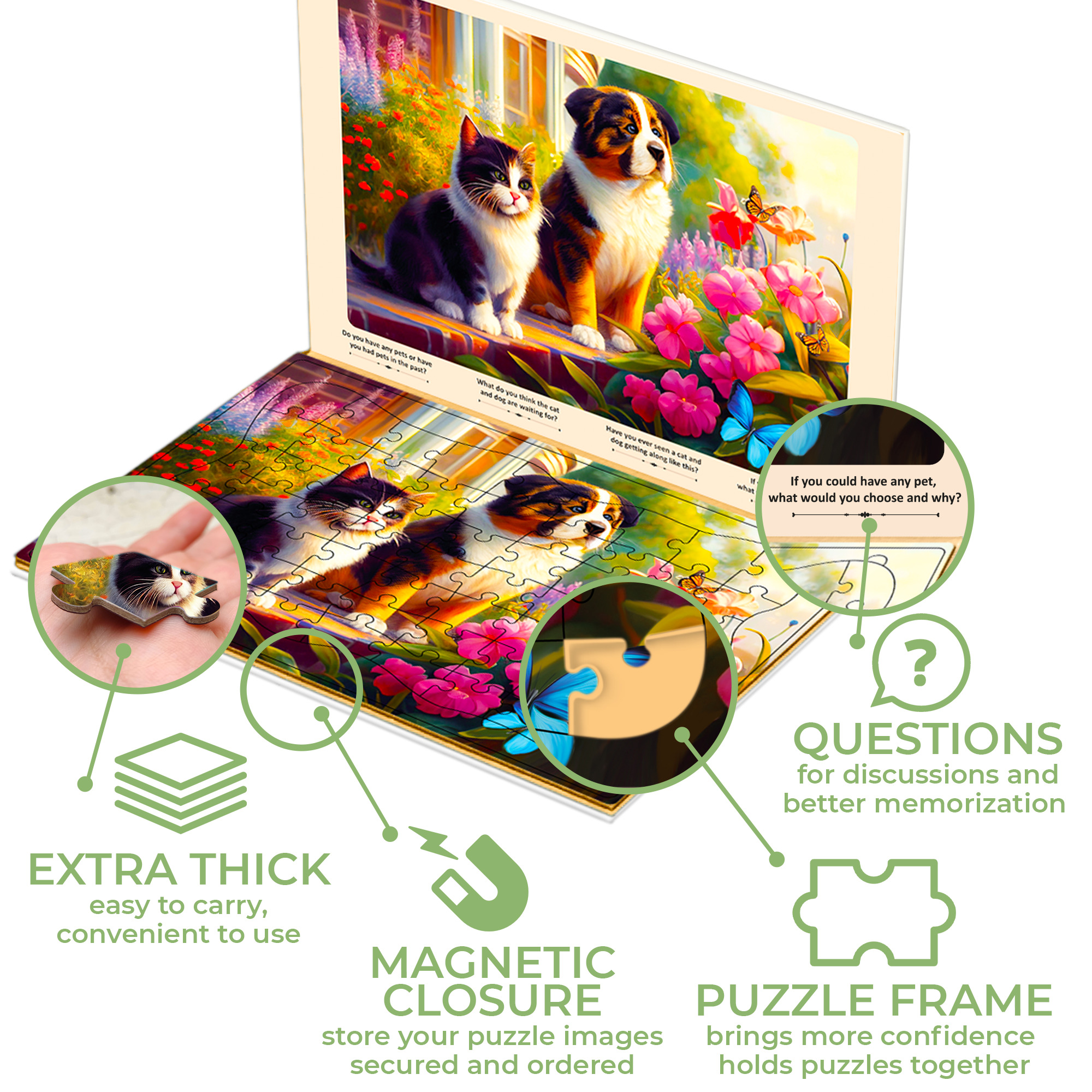 Quokka Dementia Puzzles for Seniors - 63 Piece Cognitive Brain and Memory Activities - 3 Set Alzheimer Puzzles