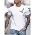 thumbnail image 1 of Camiseta deportiva de cuello redondo con diseño gráfico de águila para hombre, camisetas informales y cómodas para verano, ropa para hombre para entrenamiento diario en el gimnasio y correr., 1 of 6