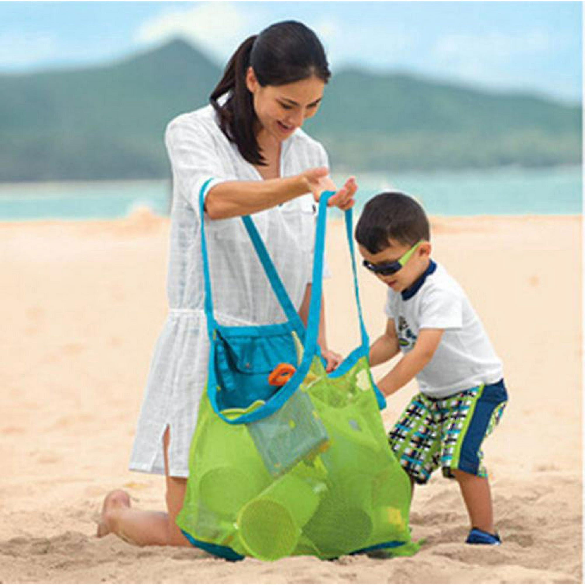 LLC Extra Large Mesh Beach Bag with Insulated Cooler Compartment Waterproof Tote Bag for Family Outdoor Picnic Walmart