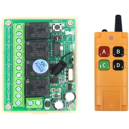 DC12V 4 Channels Wireless Remote Control Switch System Controller ...