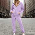 thumbnail image 2 of Uqiangy Sweatsuits Women 2 Piece Outfit Women's Sweatshirts Oversized Casual Loose Solid Soft Sweatshirts for Women 2 Piece Sets for Womenn 2025 Fall Trendy Long Sleeve Light Violet 3XL, 2 of 7