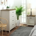 thumbnail image 3 of Hillsdale Lancaster Farmhouse Oak Top 1 Drawer Nightstand, Set of 2, Ivory, 3 of 20