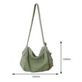 thumbnail image 3 of Bolso bandolera de lona para mujer Bolso de hombro de gran capacidad Simple para el trabajo (Verde), 3 of 8