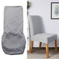 thumbnail image 3 of 1pcs Stretch Solid Diamond Lattice Dining Chair Cover Slipcover Removable Washable Short Dining Chair Protector Seat Solid Slipcovers for Hotel Dining Light Gray, 3 of 7