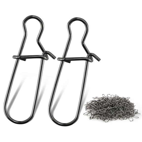 200pcs Stainless Fishing Line Snap Clips, EEEkit Fishing Duo Lock Swivel Snaps Kit