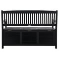 thumbnail image 6 of SAFAVIEH Brisbane Transitional Outdoor Patio Storage Bench, Black, 6 of 14
