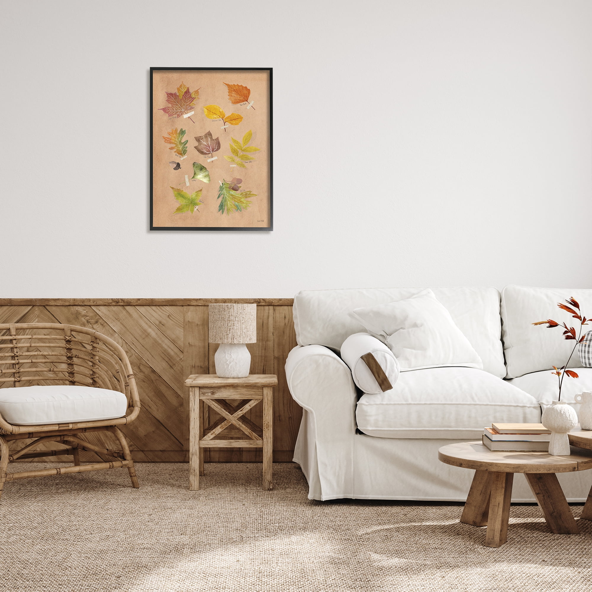 Stupell Industries Woodland Leaf Studies Botanical & Floral Painting Black Framed Art Print Wall Art, 24 x 30