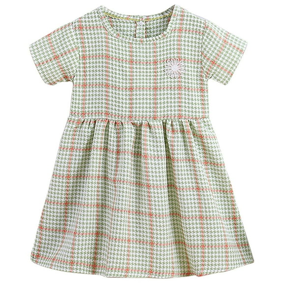 Sngxgn Girl Party Dress Long Sleeve A-Line Dresses(Green,120)