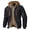 Black-1, variant on Men's Fleece Winter Jackets Zip Up Splicing Plaid Tactical Work Coat Casual Quilted Lined Cotton Fake Two-Piece Jacket