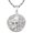 White Gold plated - Lion, variant on Coin Pendant Medallion Necklace, Compass Circle White Gold Vintage Coin Necklace For Men, Him, Boyfriend, 2.5mm, 22in