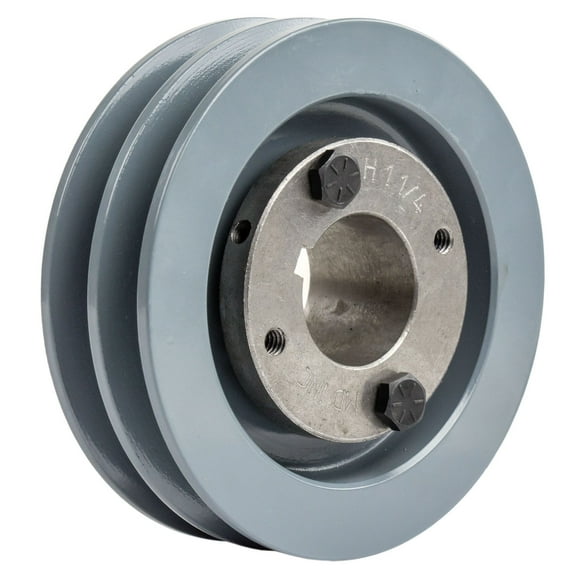 2AK41H Cast Iron 4" Dual Groove Pulley for Belt A Section 4L with 1-1/4" Sheave Bushing