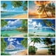 thumbnail image 2 of MOON.QG Fondo de fotografía de playa con puesta de sol en el océano azul, fondo de fotografía de verano tropical, palmera, ola, arena, barco, retrato, 2 of 5