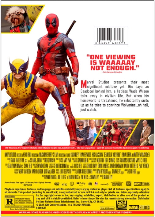 Deadpool and Wolverine (DVD) Disney Action & Adventure
