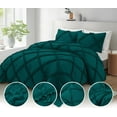 thumbnail image 3 of D.N.G. BEDDINGS 5 Piece Luxurious Diamond Ruffle Comforter Set Super Soft, All Season Pintuck 800 Thread Count, 100% Egyptian Cotton, Super King Size Teal Color, 3 of 9
