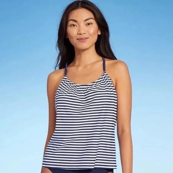 Women's Racerback High Neck Tankini Top - Kona Sol Navy M