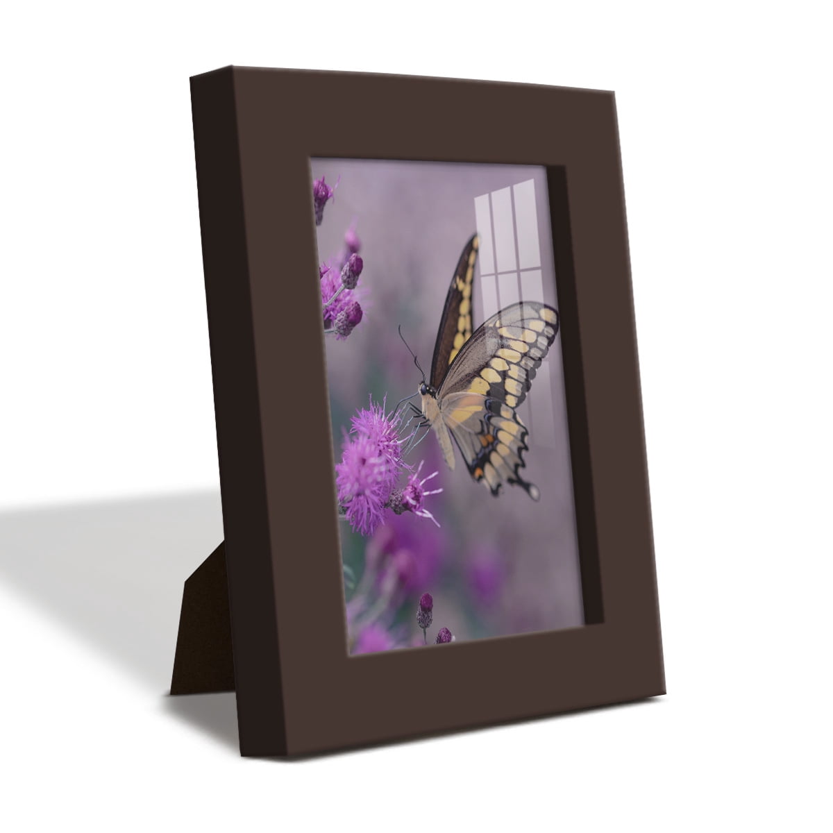 Modern 3.5 in. x 5 in. Brown Picture Frame (Set of 4)