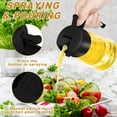 thumbnail image 4 of 570ml 2-in-1 Oil Spray Bottle Olive Oil Dispenser Glass Bottle for Kitchen Air Fryer BBQ Baking Frying Salad with 2 Clean Brush (Black), 4 of 5