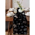 thumbnail image 3 of Table Runner Sea Turtle Jellyfish Table Decoration for Kitchen Dinning Coral Starfish Black Table Decoration for Indoor Outdoor Party Wedding Decor 13x72inch, 3 of 7