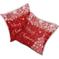 thumbnail image 2 of Christmas Throw Pillow Covers 18x18 Inch Set of 2 Red Winter Snowflakes Pillow Covers Merry Christmas Farmhouse Pillowscase Polyester Linen Square Cushion Covers for Sofa Couch Bedroom Home Decoration, 2 of 6