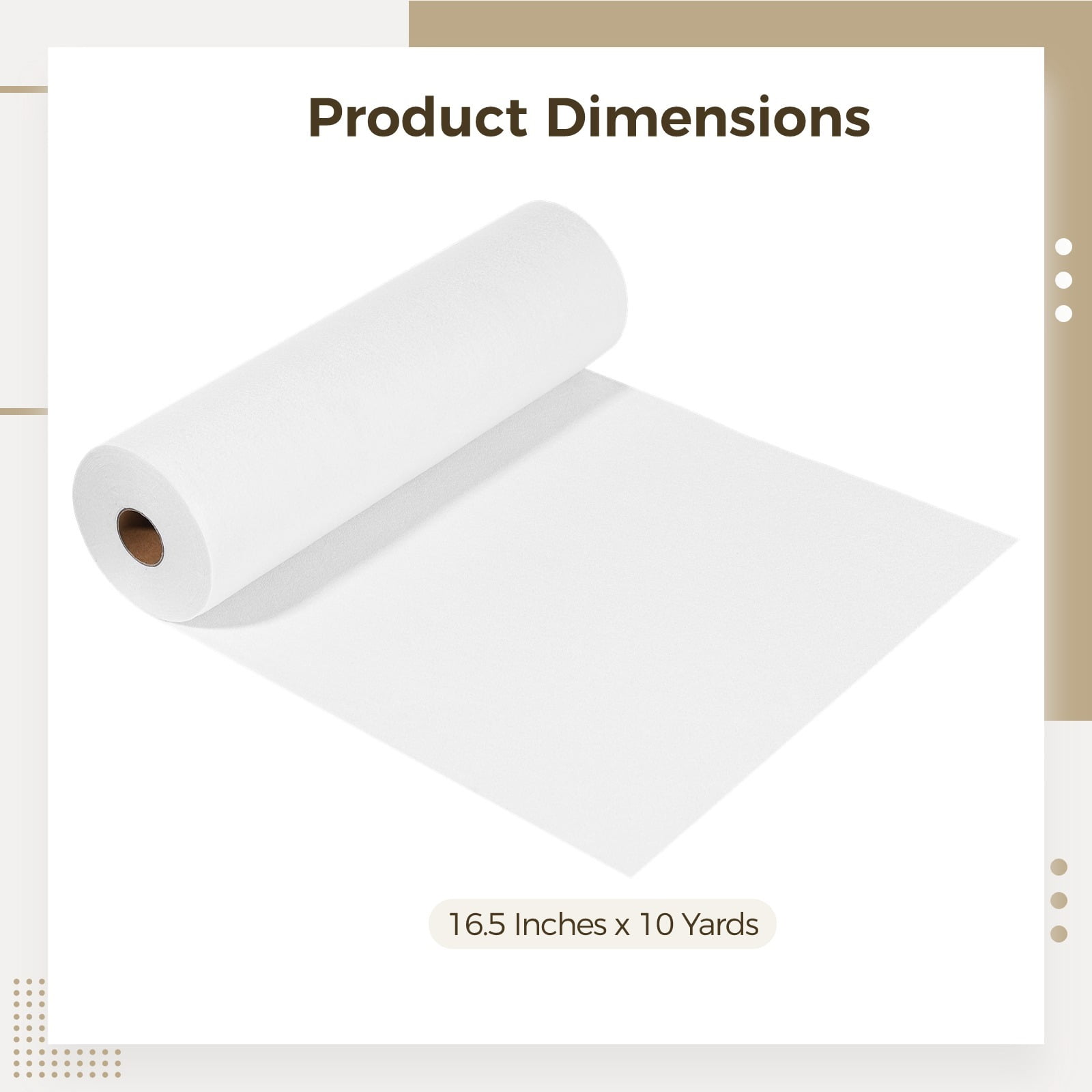 Iron-On Fusible Fleece Interfacing 16.5" x 10 Yards, Medium Weight One-Sided Iron On High-Density Soft Polyester, DIY Crafts Supplies for Crafting and Sewing Reinforcement