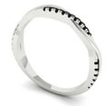thumbnail image 2 of 0.16 ctw Wedding Band for Women - 14K White Gold Natural Onyx Stackable Eternity Ring, 2 of 6