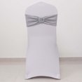 thumbnail image 2 of Efavormart 5 Pack Silver Shimmer Tinsel Spandex Chair Sashes With Round Silver Rhinestone Chair Buckles - 5"x12", 2 of 6