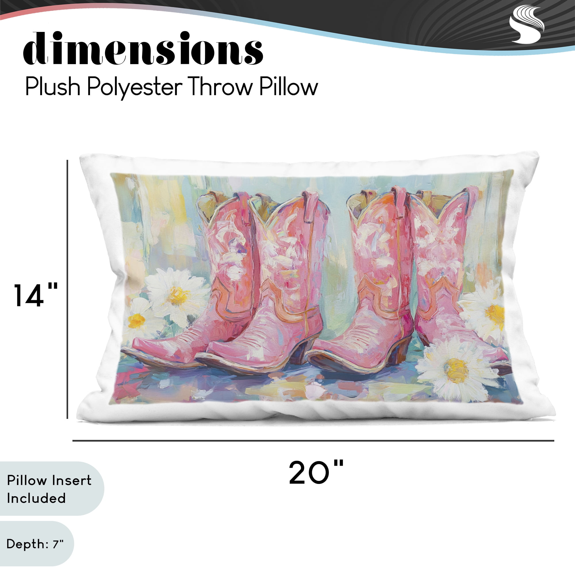 Stupell Industries Pink Cowgirl Boots Pairs Decorative Printed Throw Pillow, design by Tina LeCour