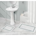 thumbnail image 3 of mDesign Non-Slip Microfiber Polyester Spa Mat/Rugs, Set of 3, White/Water Blue, 3 of 9
