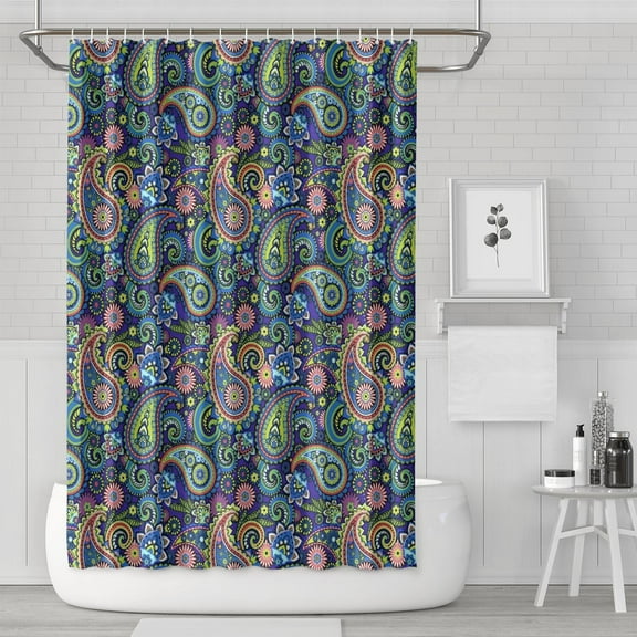 Earthy Bohemian Shower Curtain 72x72, Vintage Tribal Pattern on Quick-Drying Polyester with Plastic Hooks for Rustic Bathroom Decor