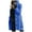 Blue, variant on Women's Classic Notched Collar Double Wool Blend Pea Coat,Hot Pink XL