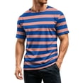 thumbnail image 5 of Mfakffe Men T Shirts Crewneck Striped T-Shirt Soft Elastic Tees Summer Beach Casual Tops, 5 of 5