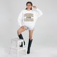thumbnail image 3 of Women's Gameday Couture White Purdue Boilermakers Oversized Faded Formation Premium Fleece Sweatshirt, 3 of 5