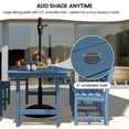 thumbnail image 5 of KINGYES 6 Piece Patio Dining Set, HDPE Outdoor Table and Chairs with Bench, White, 5 of 11