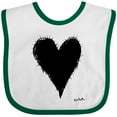 thumbnail image 3 of Inktastic Stitched Black Heart Boys or Girls Baby Bib, 3 of 4