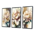 thumbnail image 3 of Designart "Pink and Cream Watercolor Floral I" Floral & Botanical Framed Wall Art Set Of 3 - Pink Floral Frame Canvas Set For Living Room Decor, 3 of 6