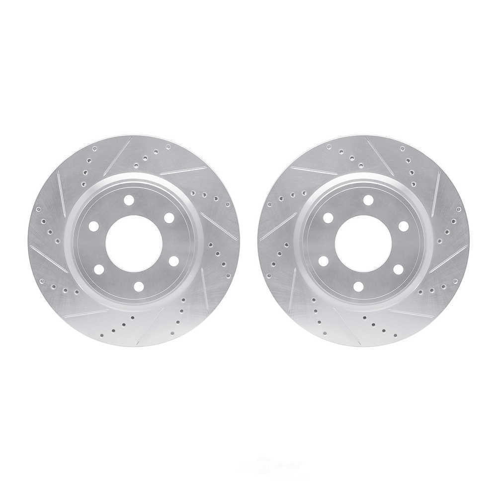 Dynamic Friction Company 7002-68009 DFC Brake Rotors - Drilled & Slotted - Silver