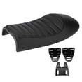 thumbnail image 2 of Asiento de motocicleta de cuero PU estilo Cafe Racer vintage, cojín plano para Honda CG125 GN CG CB400SS, 2 of 15